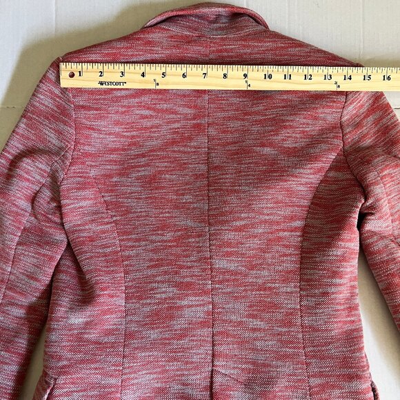 Anthropologie Cartonnier Tonal Knit Blazer Jacket Woman's Pink Space Dye | Sz XS - Picture 10 of 15